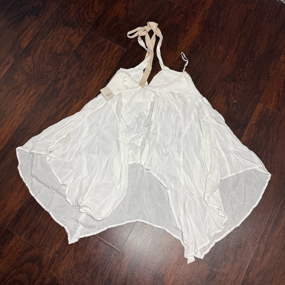 FREE PEOPLE Vacation Vibes Tunic White/Ivory Halter Top Large NWT - Picture 5 of 16